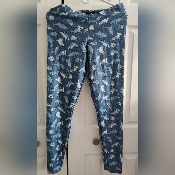 Blackmilk Pants - Blackmilk Ocean Blue Shark Leggings